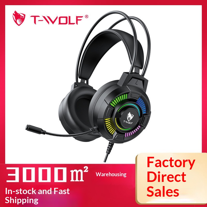 Gaming Headset With Mic Rgb - Słuchawki gamingowe T-Wolf H140 przewodowe z