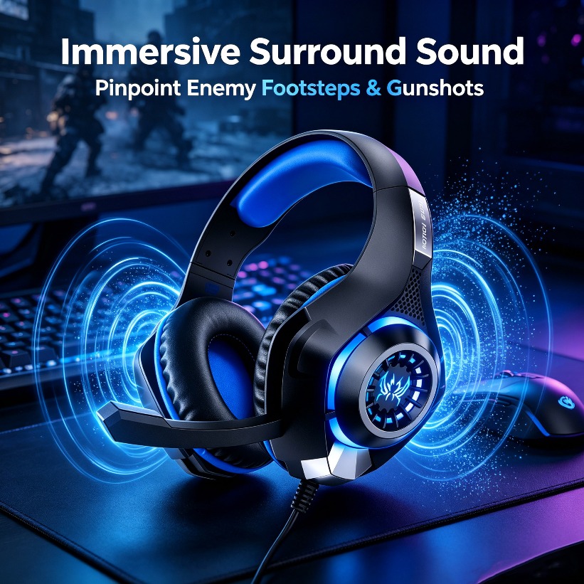 Słuchawki gamingowe LED z mikr – Gaming Headset With Mic Rgb recenzja i cena